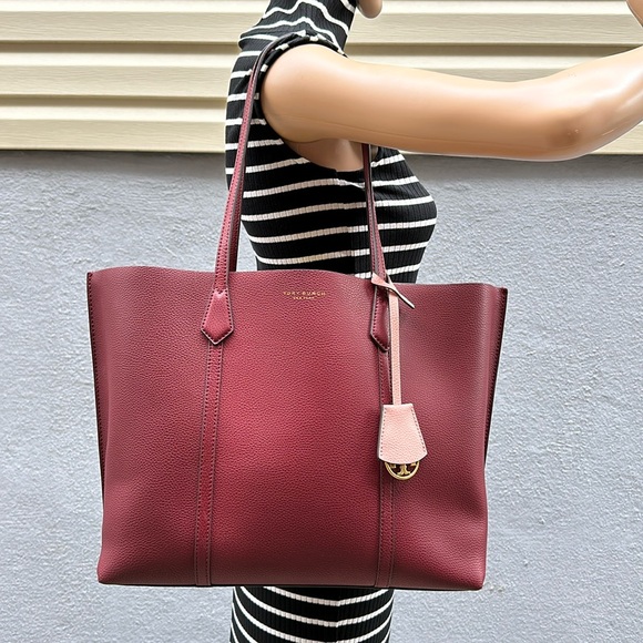 🔥🔥🔥Tory Burch Triple Perry Leather Tote Shoulder Bag - Picture 3 of 16